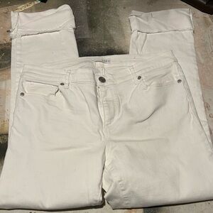 Ann Taylor Loft modern straight white jeans size 10
